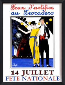 Feux D'artifice - Canvas on Board Black Shelf