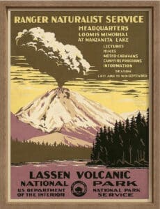 Lassen Volcanic National Park, ca. 1938 - Canvas on Board Coyote Oak Shelf