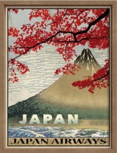 Vintage Travel Japan - Canvas on Board Coyote Oak Shelf