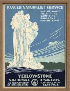 Yellowstone National Park, ca. 1938 - Canvas on Board Coyote Oak Shelf