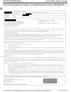 Redacted notice: Employment Authorization (EAD) Approval