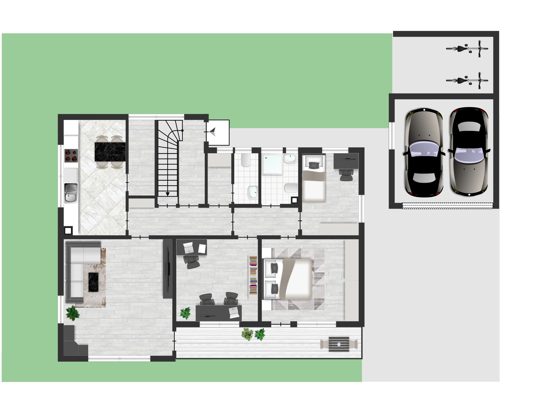 Erdgeschoss – schematische Grundrissdarstellung
