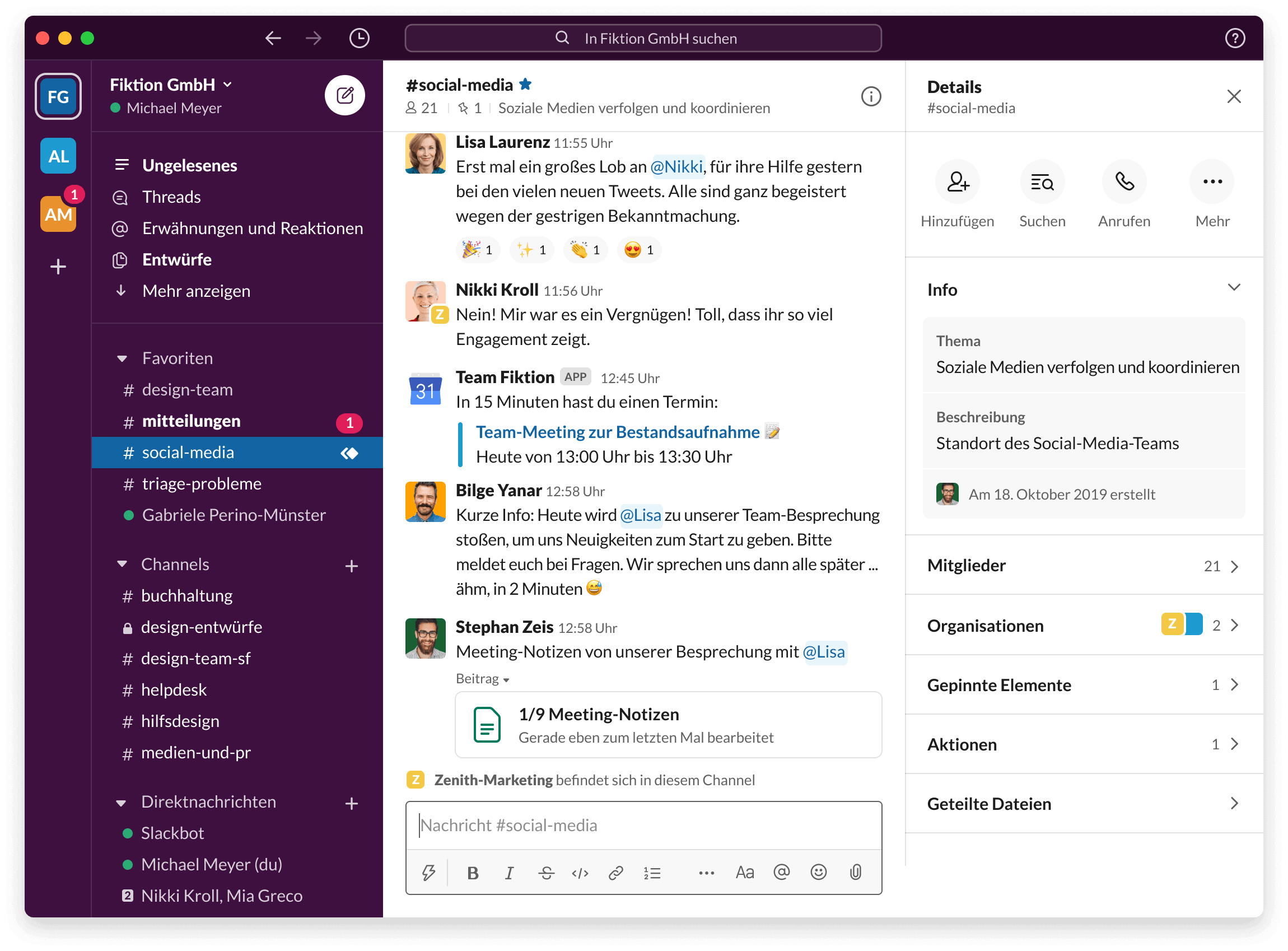 Business-Chat-Client Slack Business-Chat mit Slack