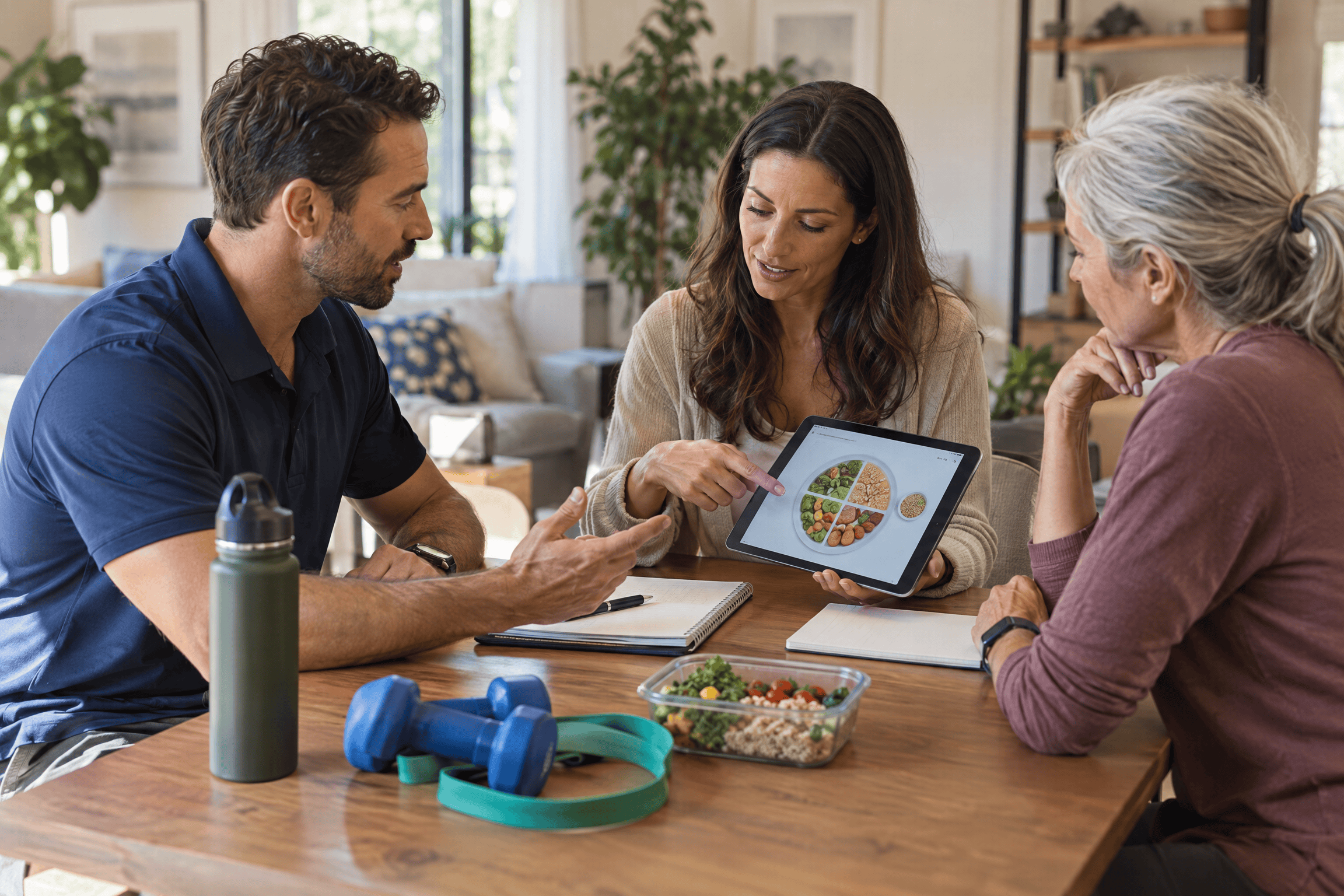Registered dietitian reviewing a personalized nutrition plan with a client