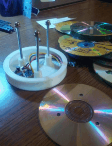 Final Steps of Making Recycled CD Lamp