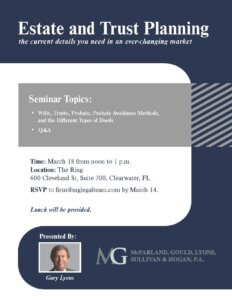 McFarland Gould Estate and Trust Planning event invitation