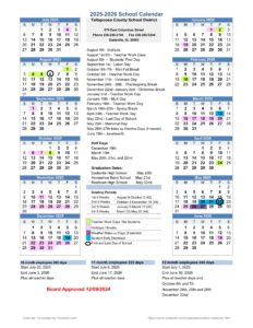 TALLAPOOSA COUNTY SCHOOLS calendar 25-26