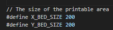 marlin x and y bed size config