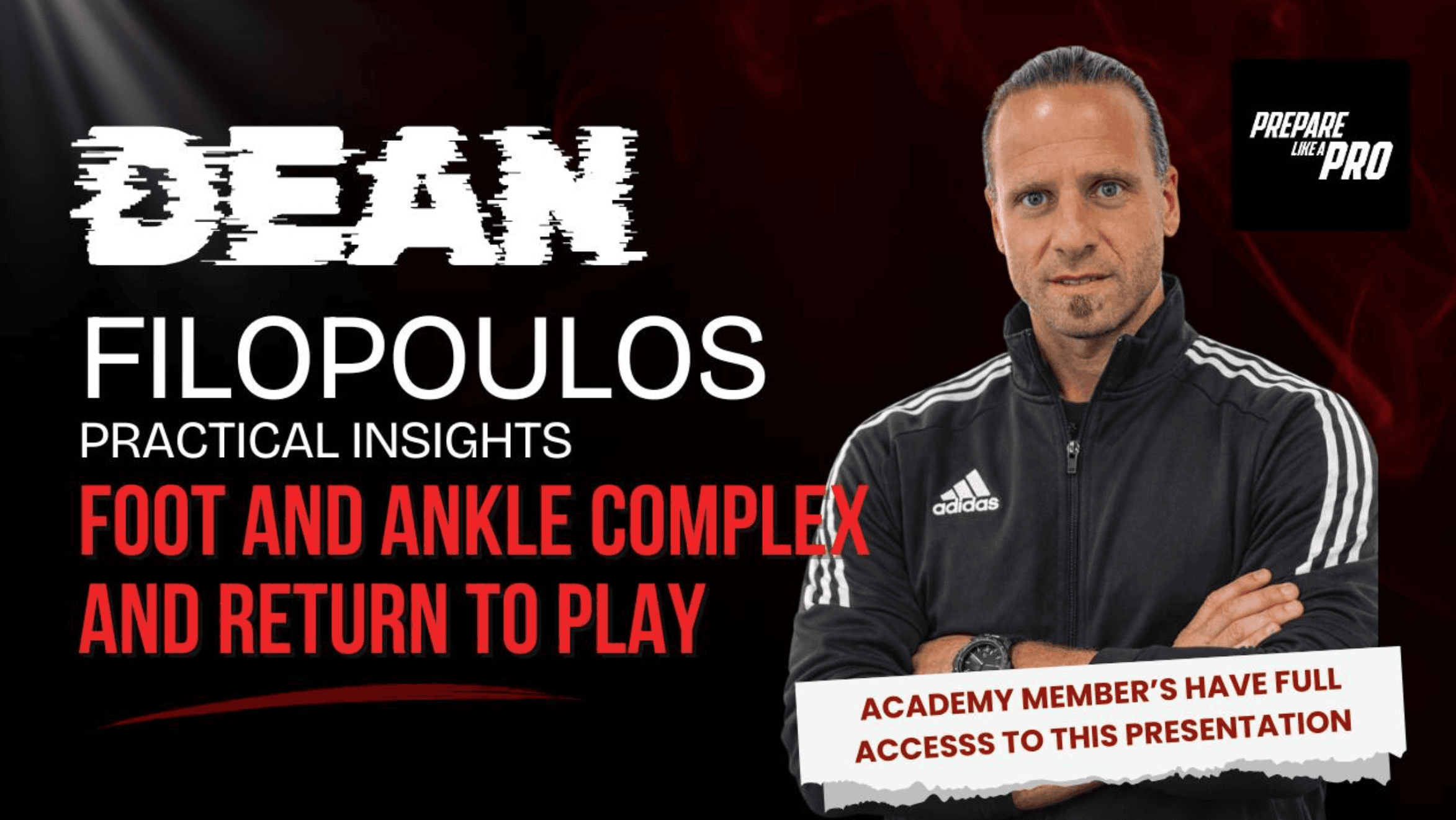 Dean Filopoulos presenting practical insights on foot and ankle complex rehabilitation and return to play for AFL high performance coaches.
