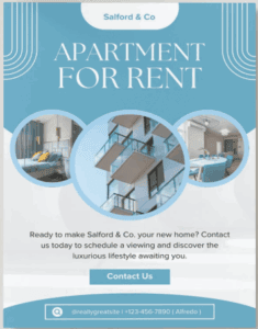 Apartment for rent flyer