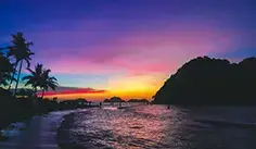 A stunning sunset Image, of a Palawan Beach in the Philippines.