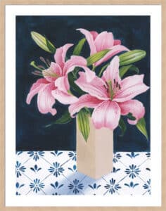 Honey's Lilies II - 5cm White Border Box Natural