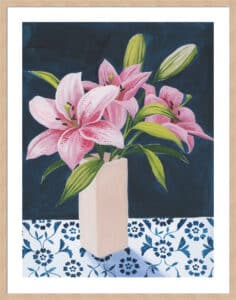 Honey's Lilies I - 5cm White Border Box Natural