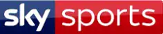 Sky Sports logo with "sky" in white on a dark blue block and "sports" in white on a larger red block with a glossy finish.