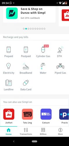 Utility Payments possible on Simpl