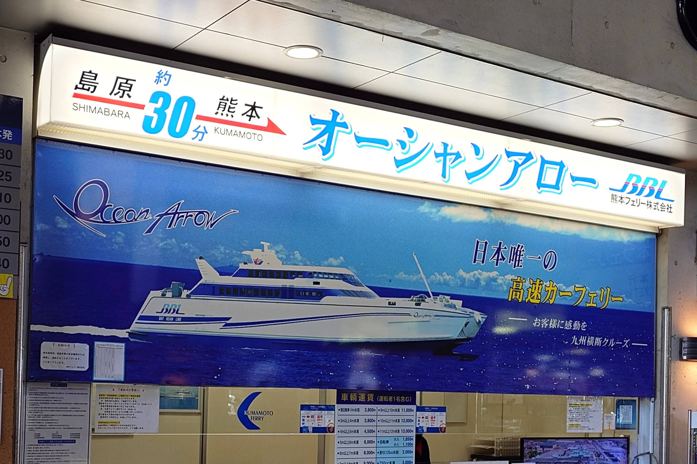 オーシャンアローの看板