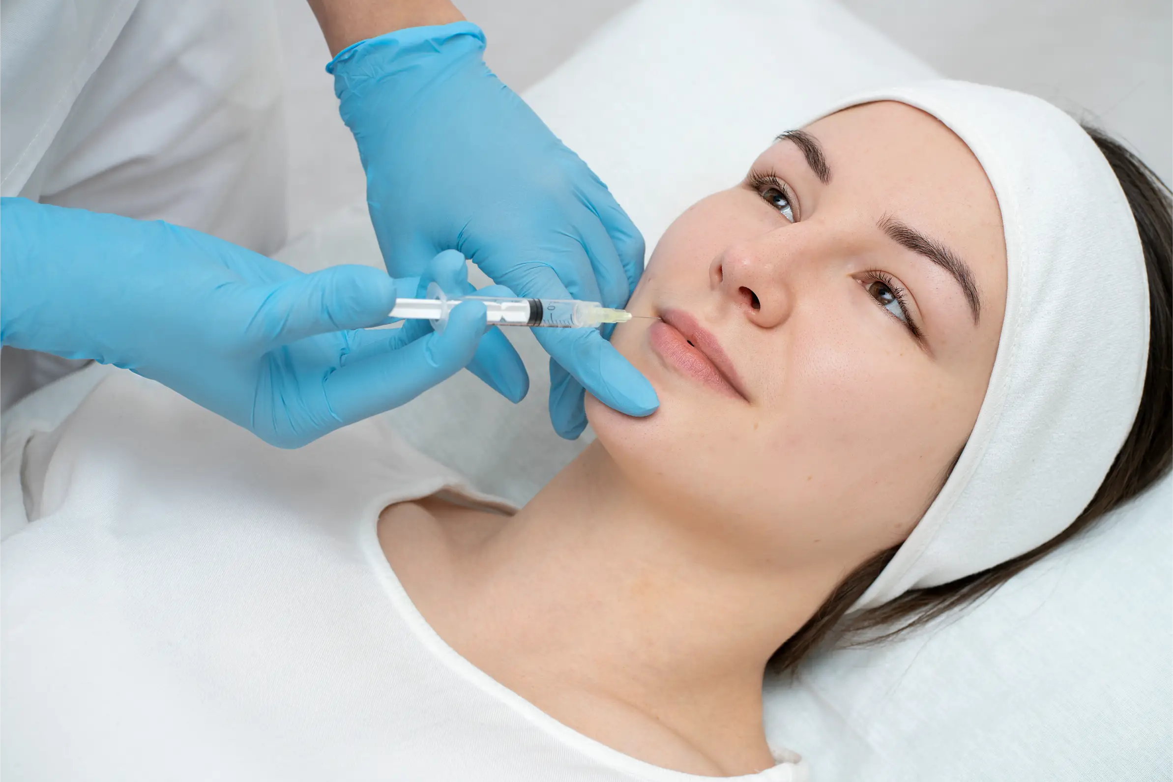 Woman getting Botox injections