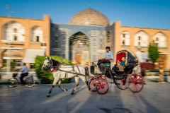 Kutsche auf dem großen Platz von Isfahan Kutsche auf dem großen Platz von Isfahan