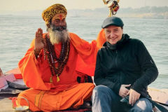 Mit Sadhu auf dem Ganges, Varanasi