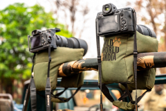 Fotoequipment auf Bohnensäcken Fotoequipment auf Bohnensäcken
