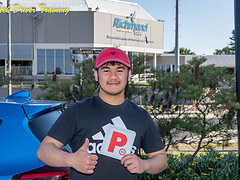 First time practical driving test success milestone with an instructor.