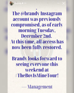 
Brandy Sets the Record Straight on Beyoncé Comments After IG Gets “Compromised”