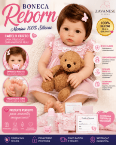 Boneca Reborn Cabelo Curto Menina