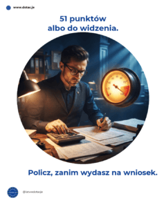 kryteria oceny dotacji na obronność — wskaźnik punktowy przy biurku przedsiębiorcy