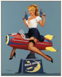 Moon Rocket Ride - Canvas Gallery White