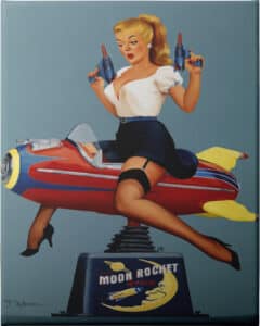 Moon Rocket Ride - Unframed Canvas Unframed Canvas