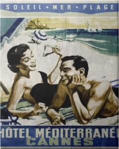 Vintage Travel Cannes - Unframed Canvas Unframed Canvas