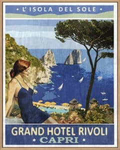 Vintage Travel Capri - Canvas Gallery Natural