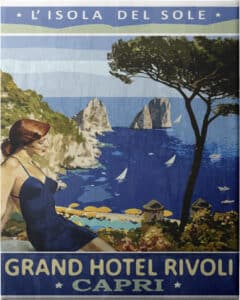 Vintage Travel Capri - Unframed Canvas Unframed Canvas
