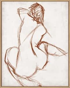 Rust Charcoal Nude Study I - Canvas Gallery Natural
