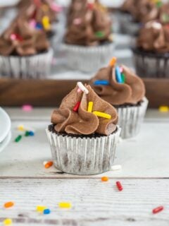 This Chocolate Mini Cupcake recipe is perfect for birthday parties, holidays, or as a quick treat. It's from scratch and makes 72 cupcakes!