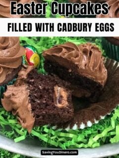Easter Cupcakes Filled With Cadbury Eggs