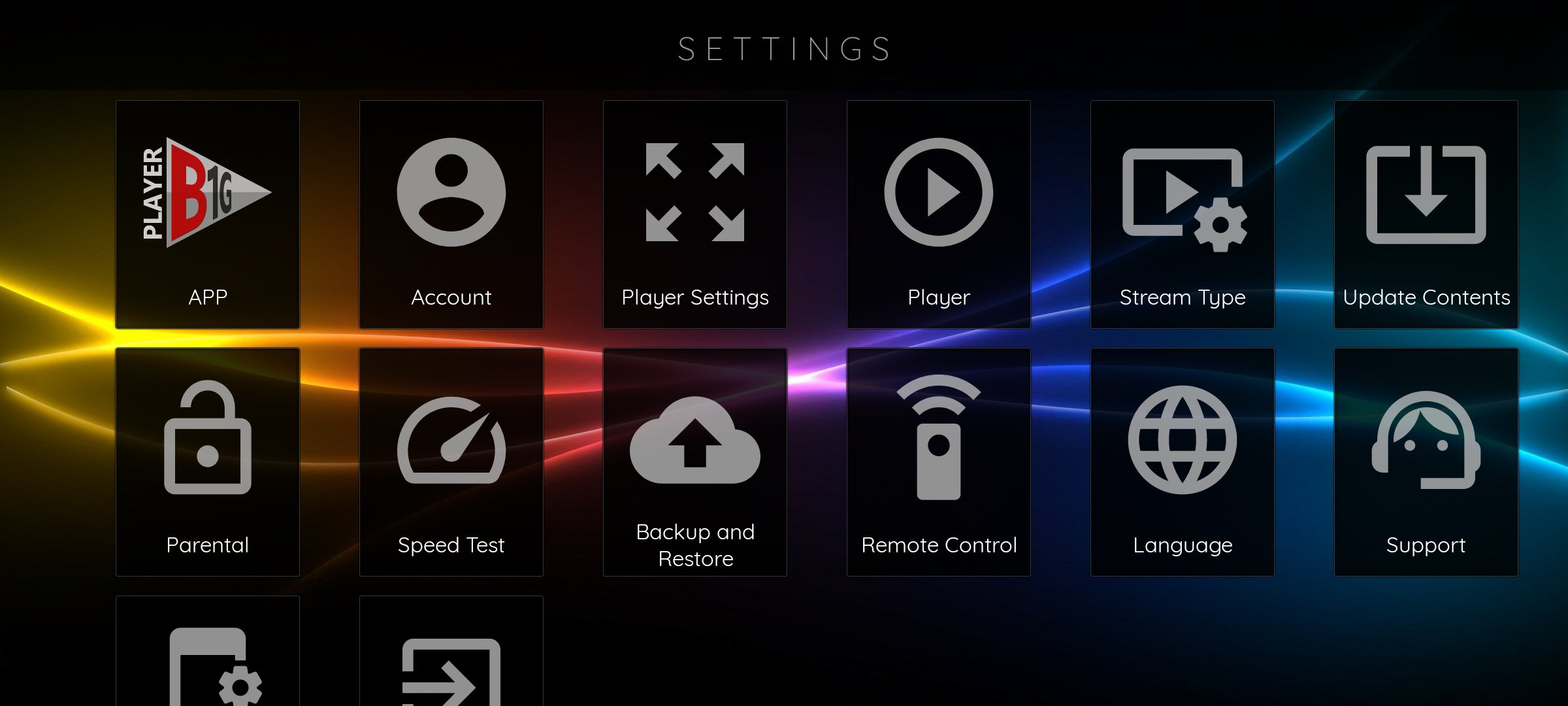 B1G IPTV Player app streaming live TV on a smart TV in the UK