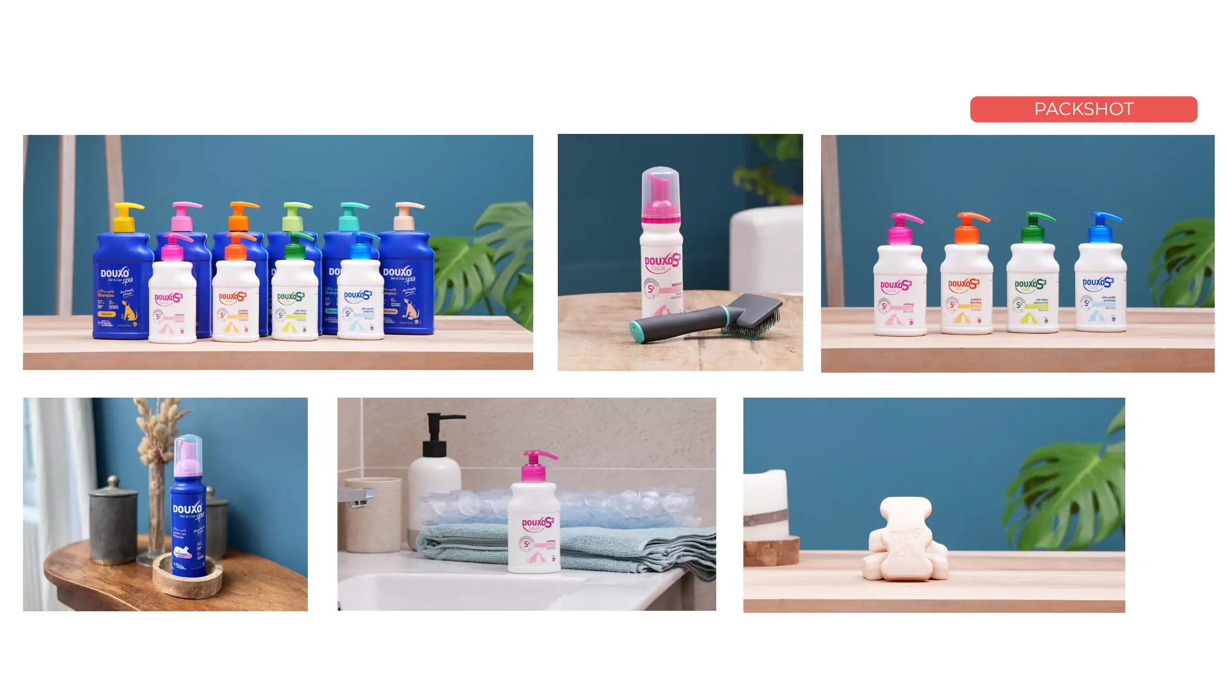 Douxo : l’ensemble des compositions packshot.