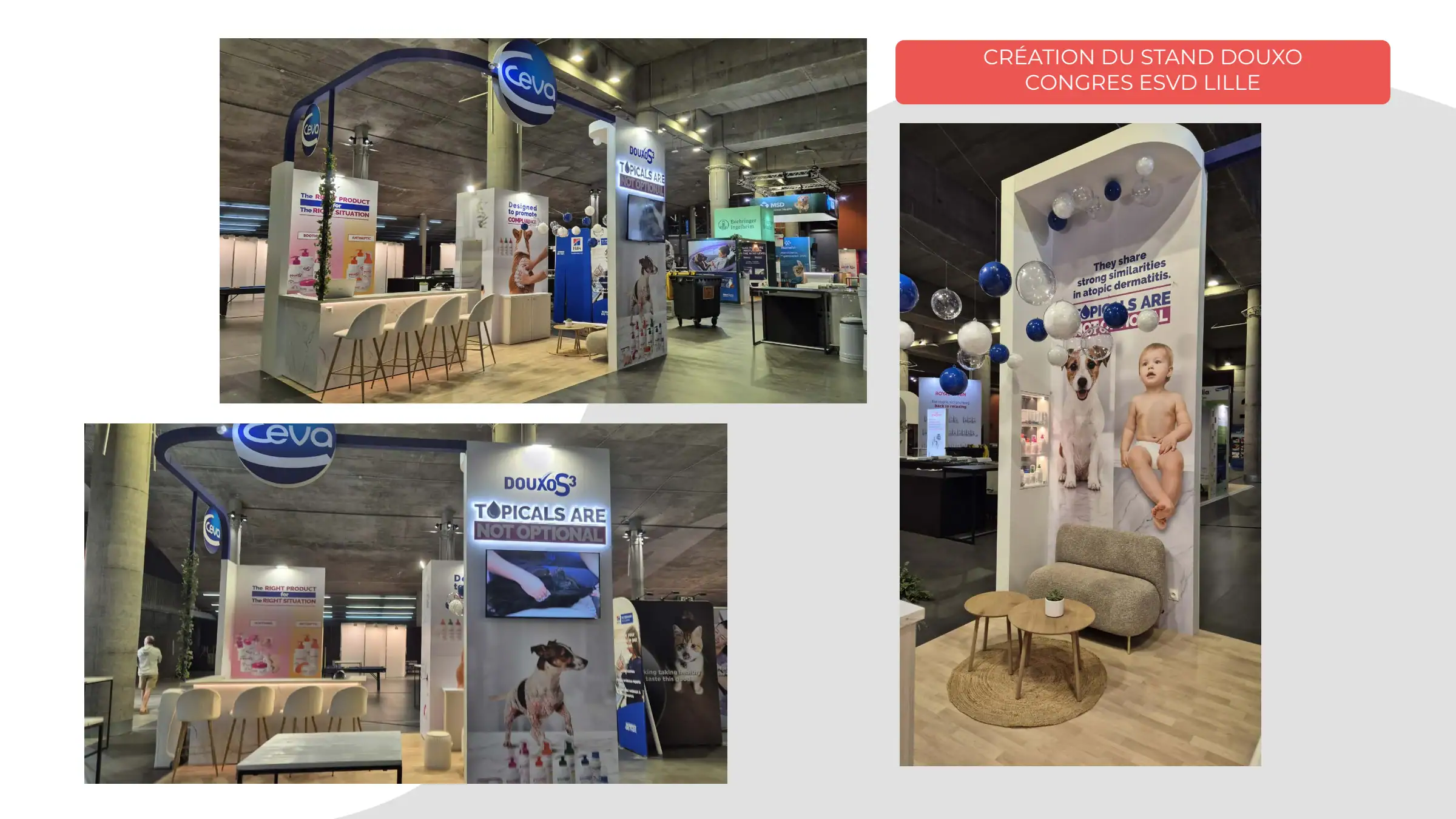 Douxo : les différentes vues du stand au congrès de Lille.