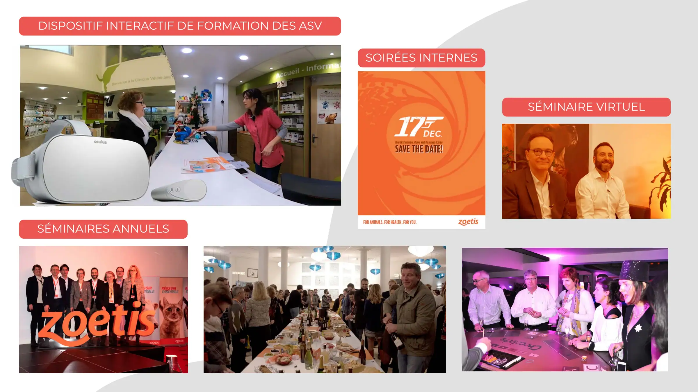 Séminaires, soirée interne et dispositif interactif de formation.