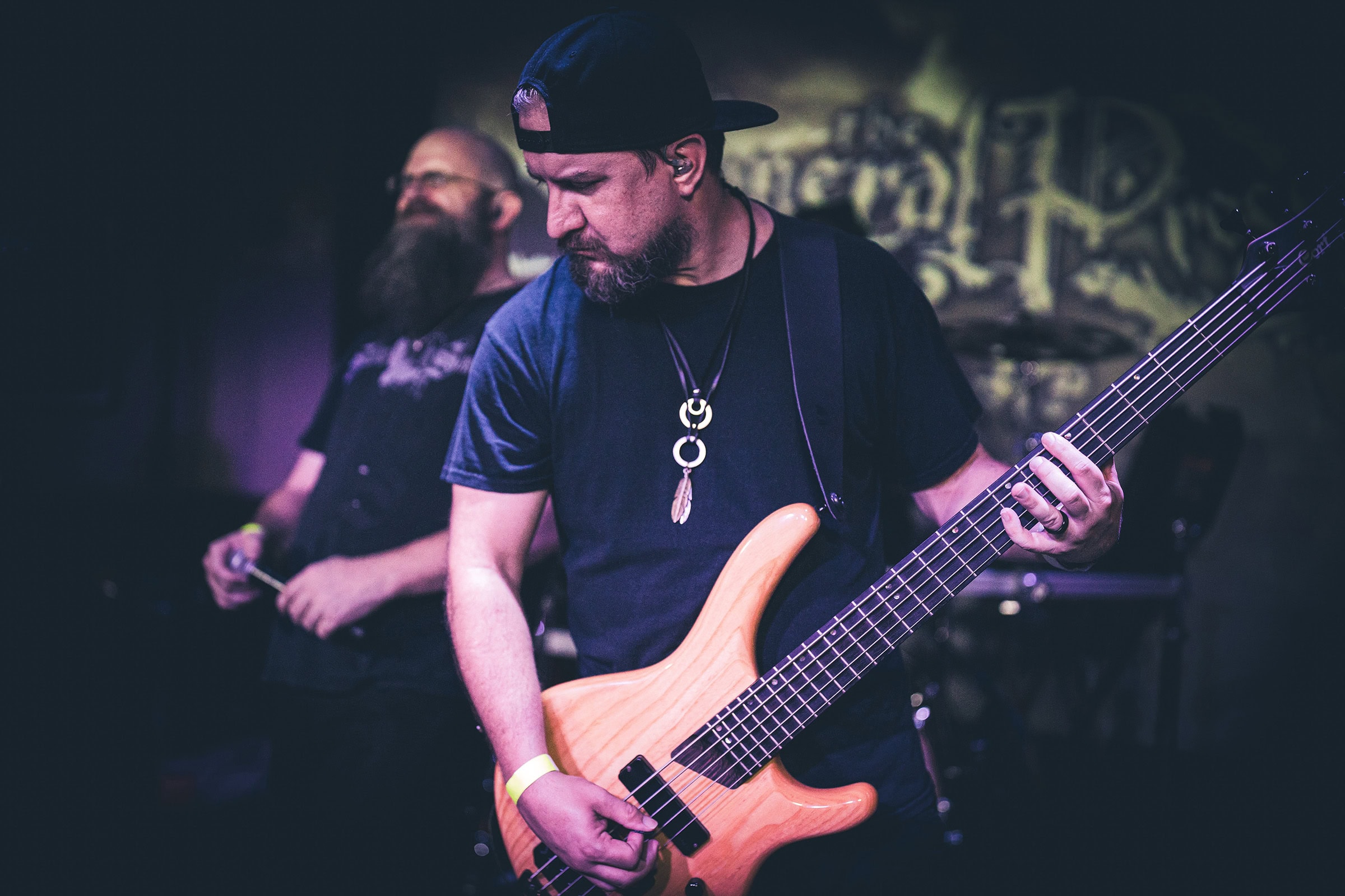 James Brennaman playing bass with TFP at Haltom Theater, August 2024