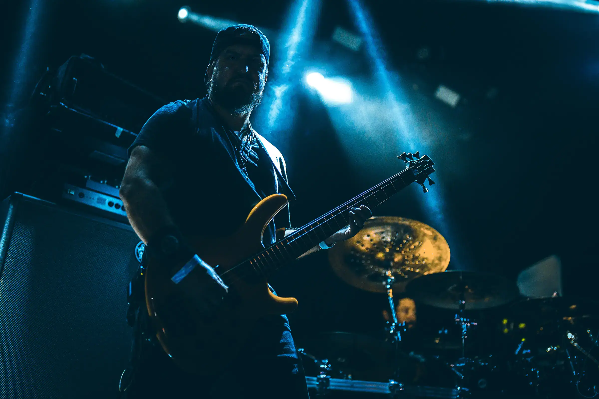James Brennaman playing bass with The Funeral Procession at The Studio at the Factory in August 2024.