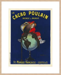 Le cacao Poulain inonde le monde, 1911 - 10cm Mount Board Box Natural