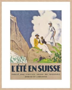 Vintage L'Ete En Suisse Emil Cardinaux - 10cm Mount Board Box Natural