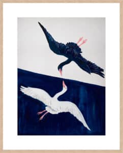 Mirrored Swan II - 10cm Mount Board Box Natural