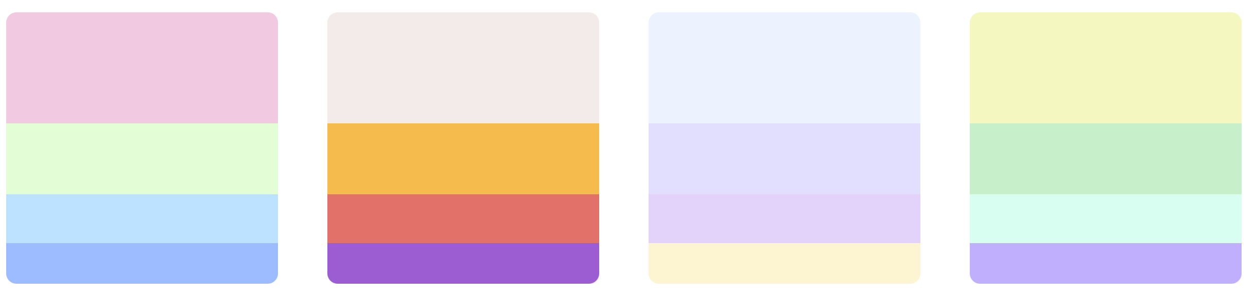 How to choose a cake smash theme - a selection of colour palettes