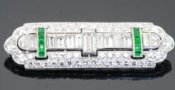 Alternative view of Antique Diamond and Emerald Brooch