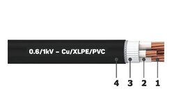 CU/XLPE/PVC 5 LÕI VỚI LÕI TIẾP ĐỊA-0.6/1KV