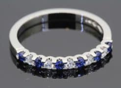 Sapphire and Diamond Half Eternity Ring