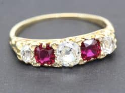Gold ring with rubies and diamonds, fine jewelry from Weldons Jewellers.